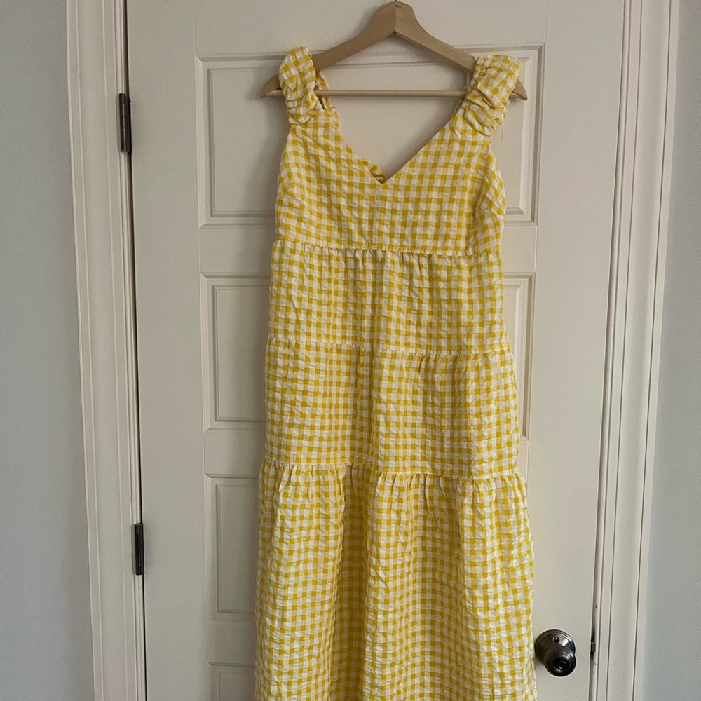 Old Navy Gingham Tiered All-Day Fit & Flare Maxi Dress